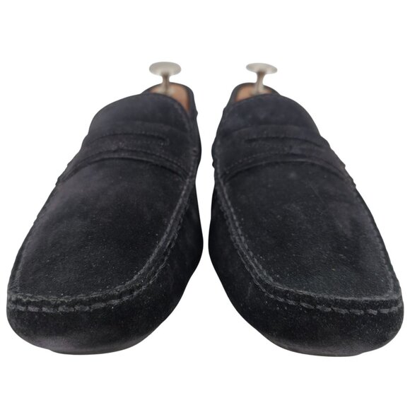 Aquatalia Italy Black Suede Weatherproof Driving Loafers Mens 11.5 Dress Shoes - Picture 10 of 13